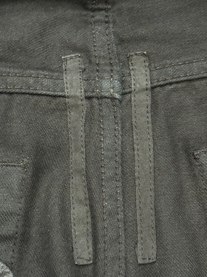 FW14 Rick Owens DRKSHDW Black Waxed Detroit Cut Denim Jeans