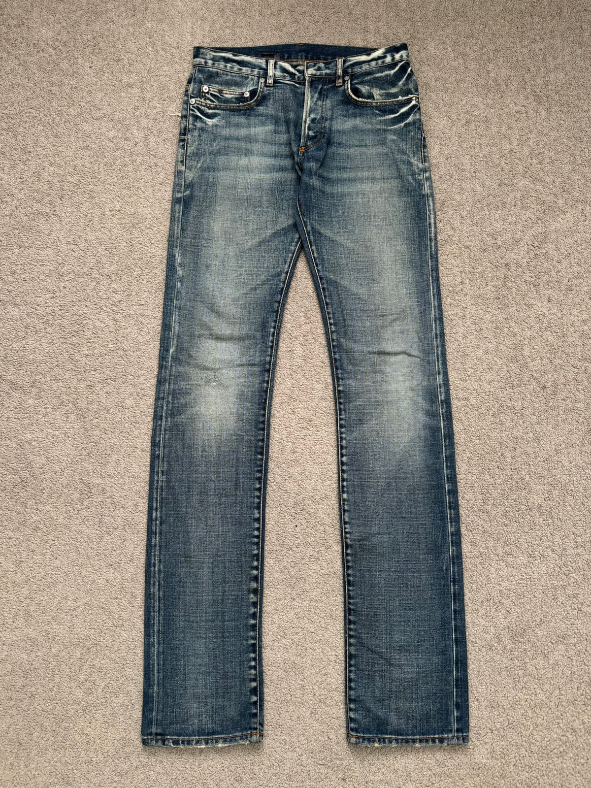 SS07 Dior Homme by Hedi Slimane "Sky Wash" Distress Denim Jeans