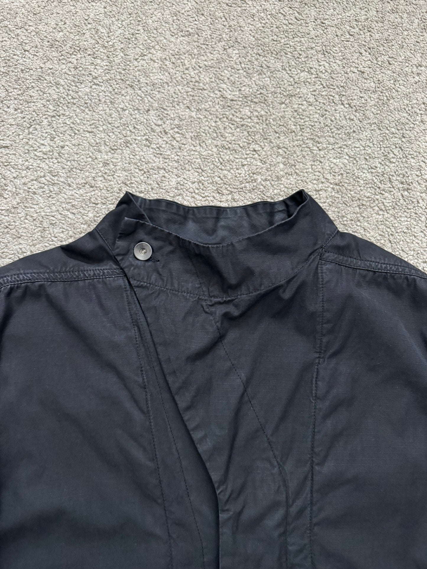 SS10 Rick Owens DRKSHDW Black Waxed Ripstop Slave Jacket