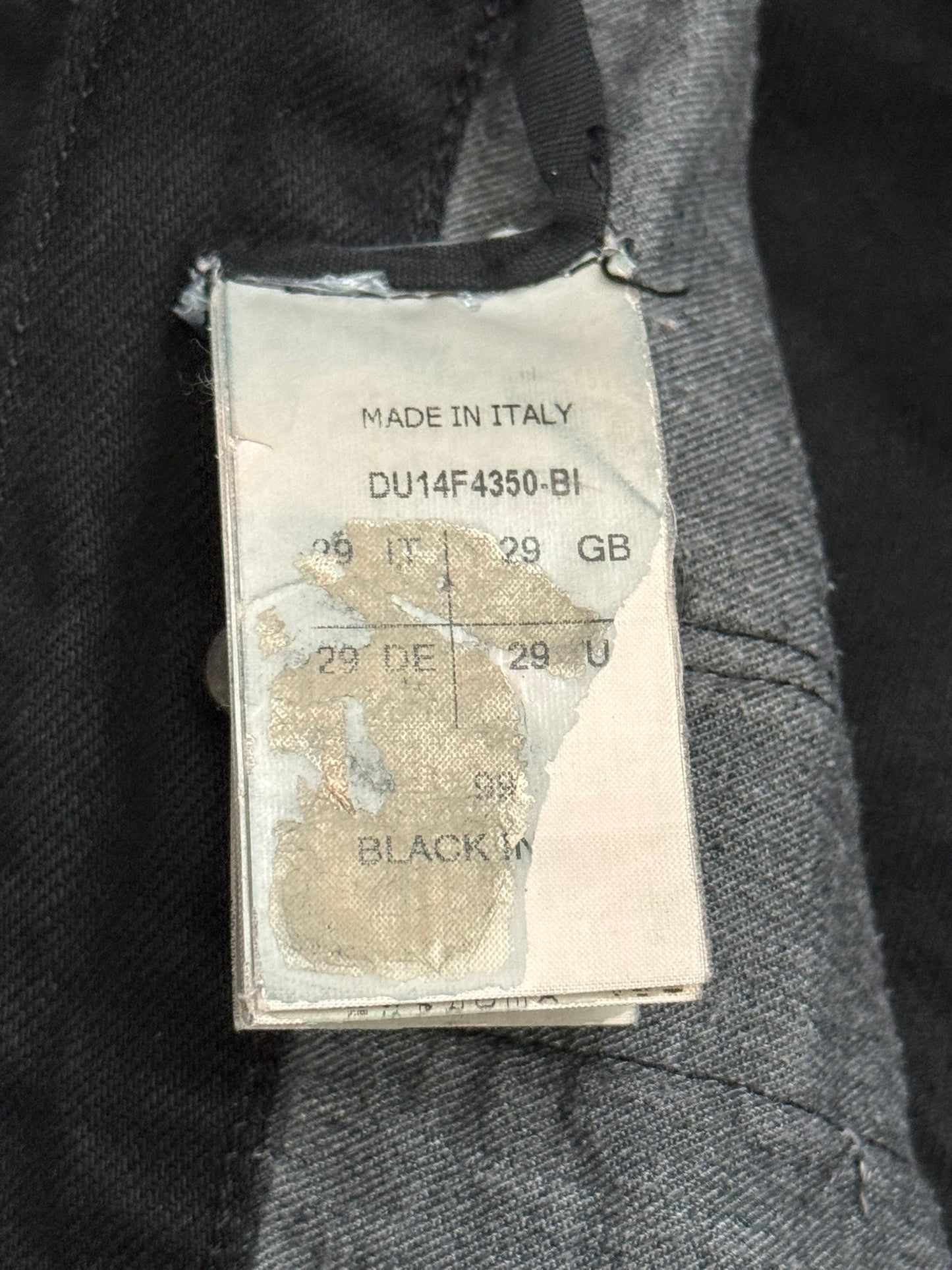 FW14 Rick Owens DRKSHDW Black Waxed Detroit Cut Denim Jeans