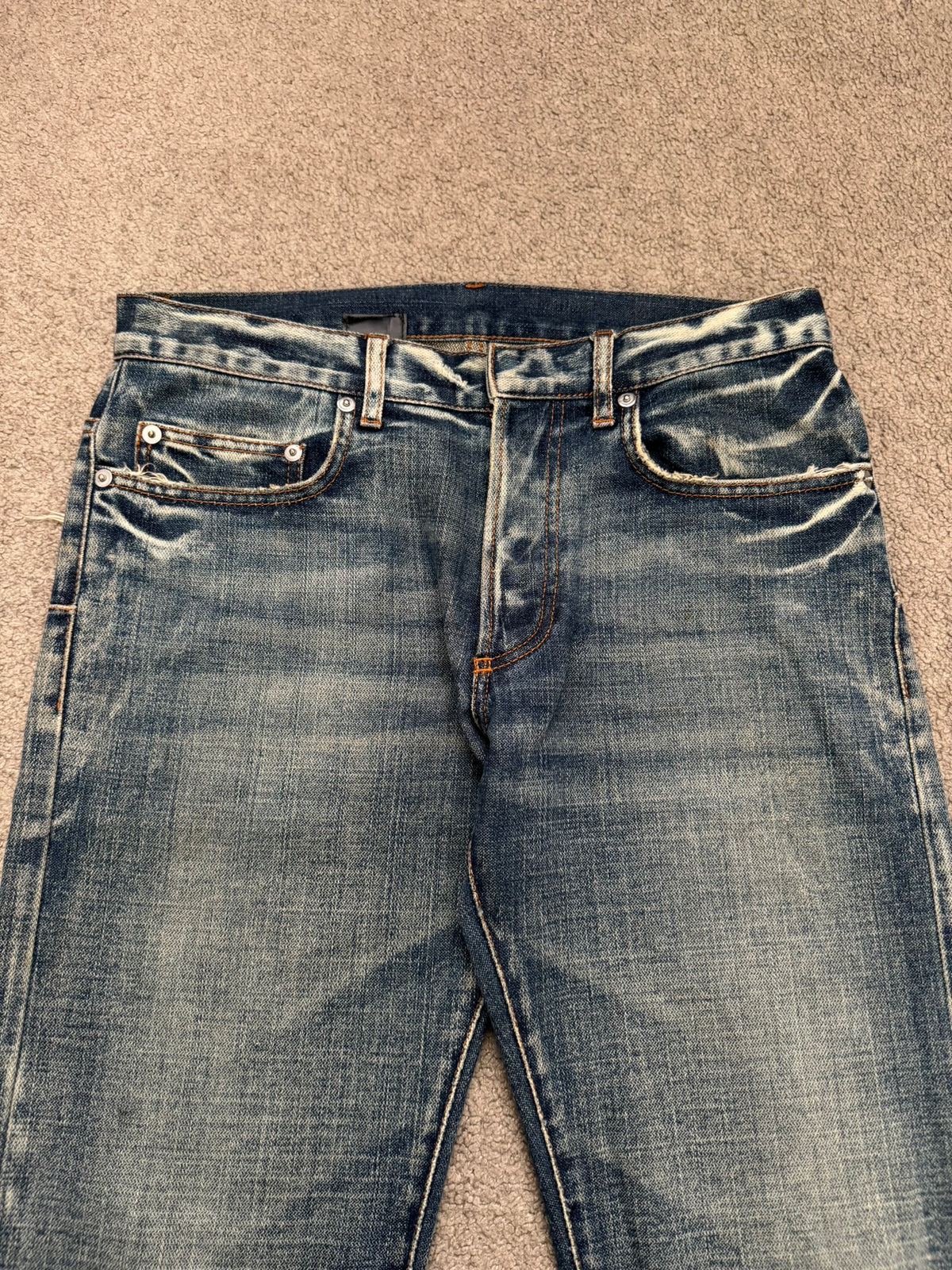 SS07 Dior Homme by Hedi Slimane "Sky Wash" Distress Denim Jeans