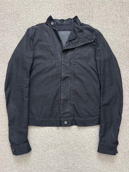 SS10 Rick Owens DRKSHDW Black Waxed Ripstop Slave Jacket