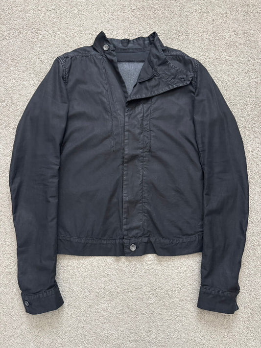 SS10 Rick Owens DRKSHDW Black Waxed Ripstop Slave Jacket