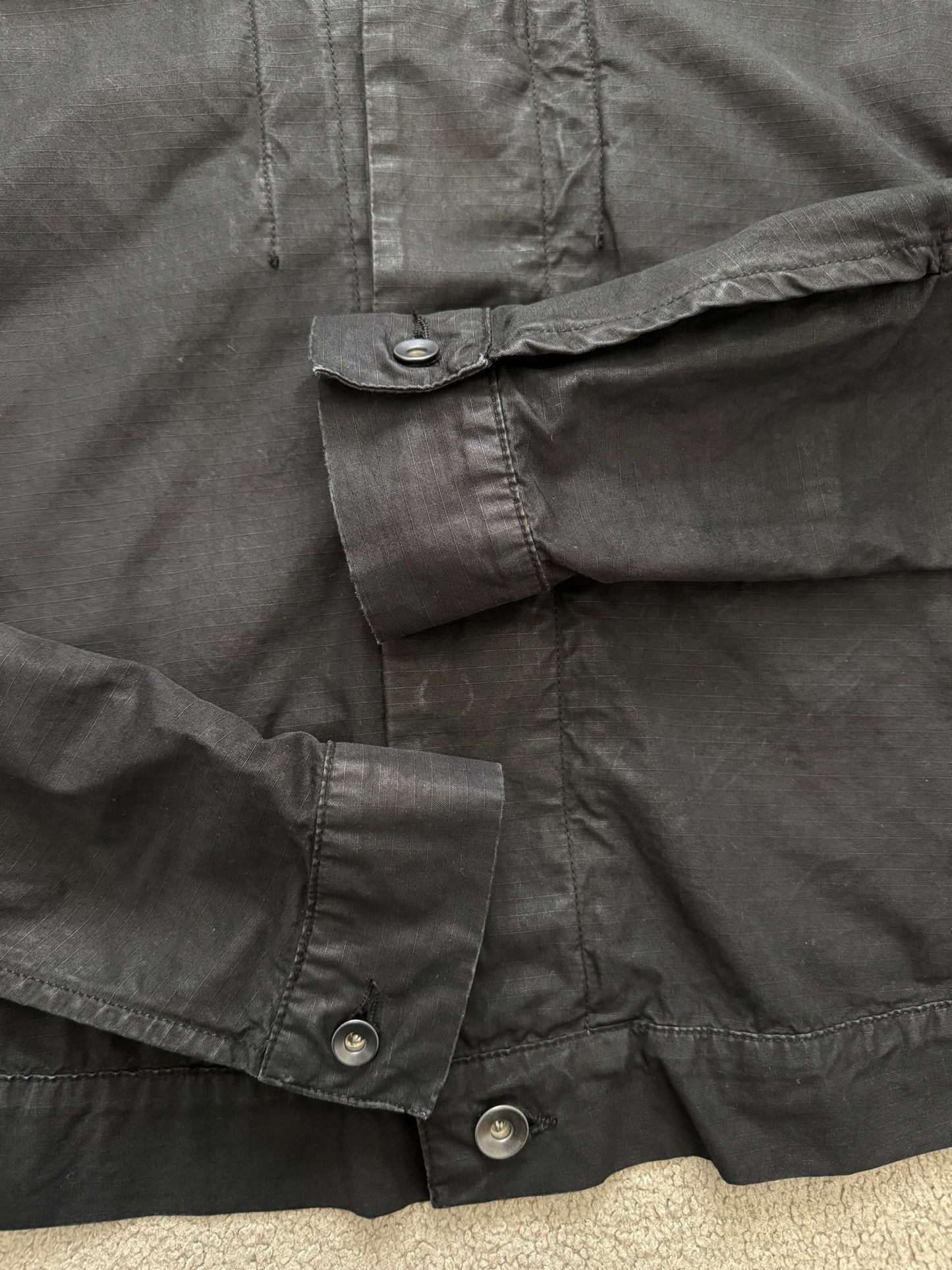 SS10 Rick Owens DRKSHDW Black Waxed Ripstop Slave Jacket