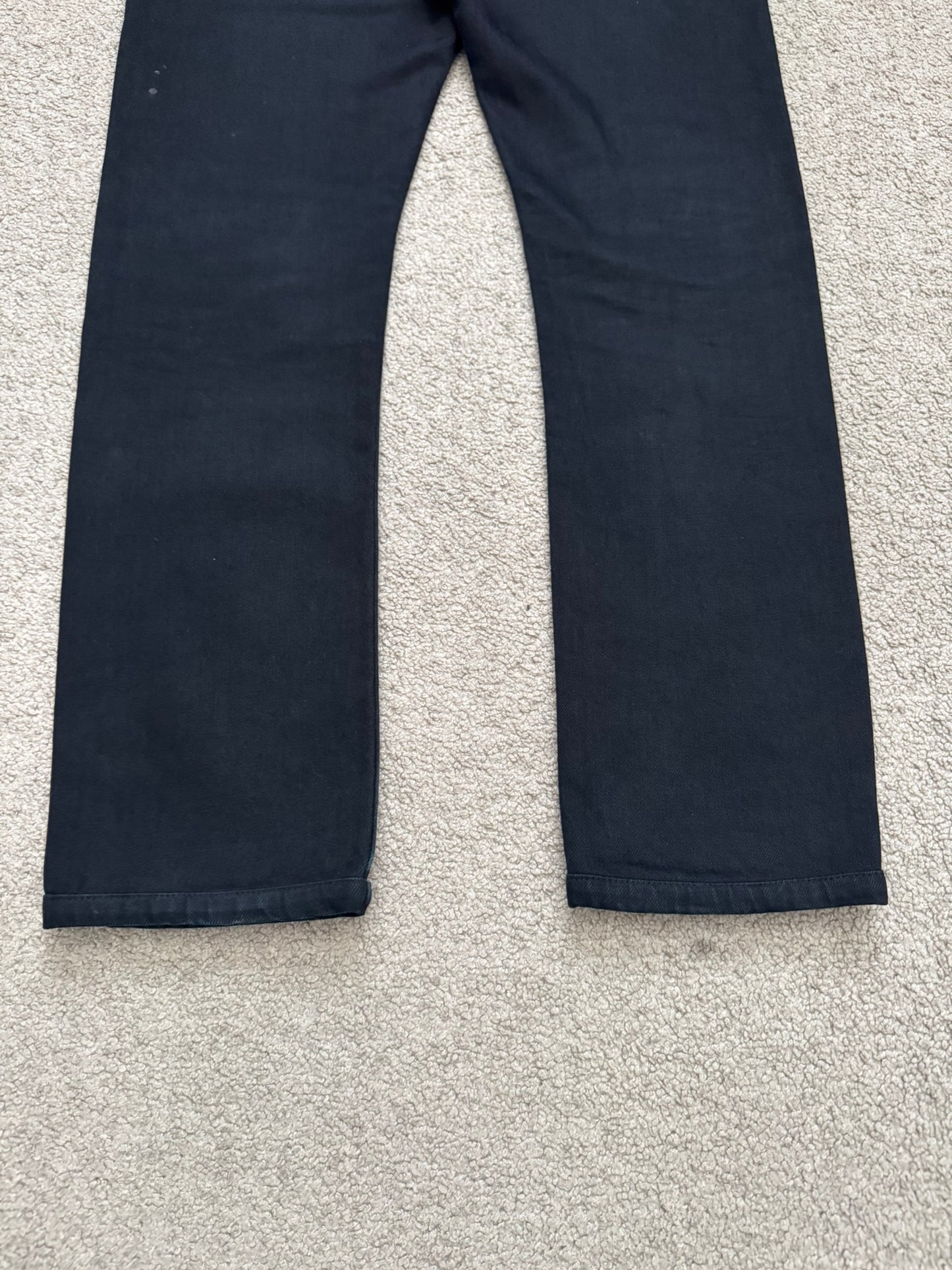 FW14 Rick Owens DRKSHDW Black Waxed Detroit Cut Denim Jeans