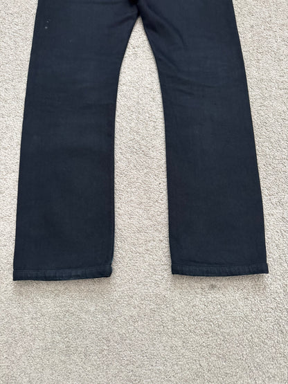 FW14 Rick Owens DRKSHDW Black Waxed Detroit Cut Denim Jeans