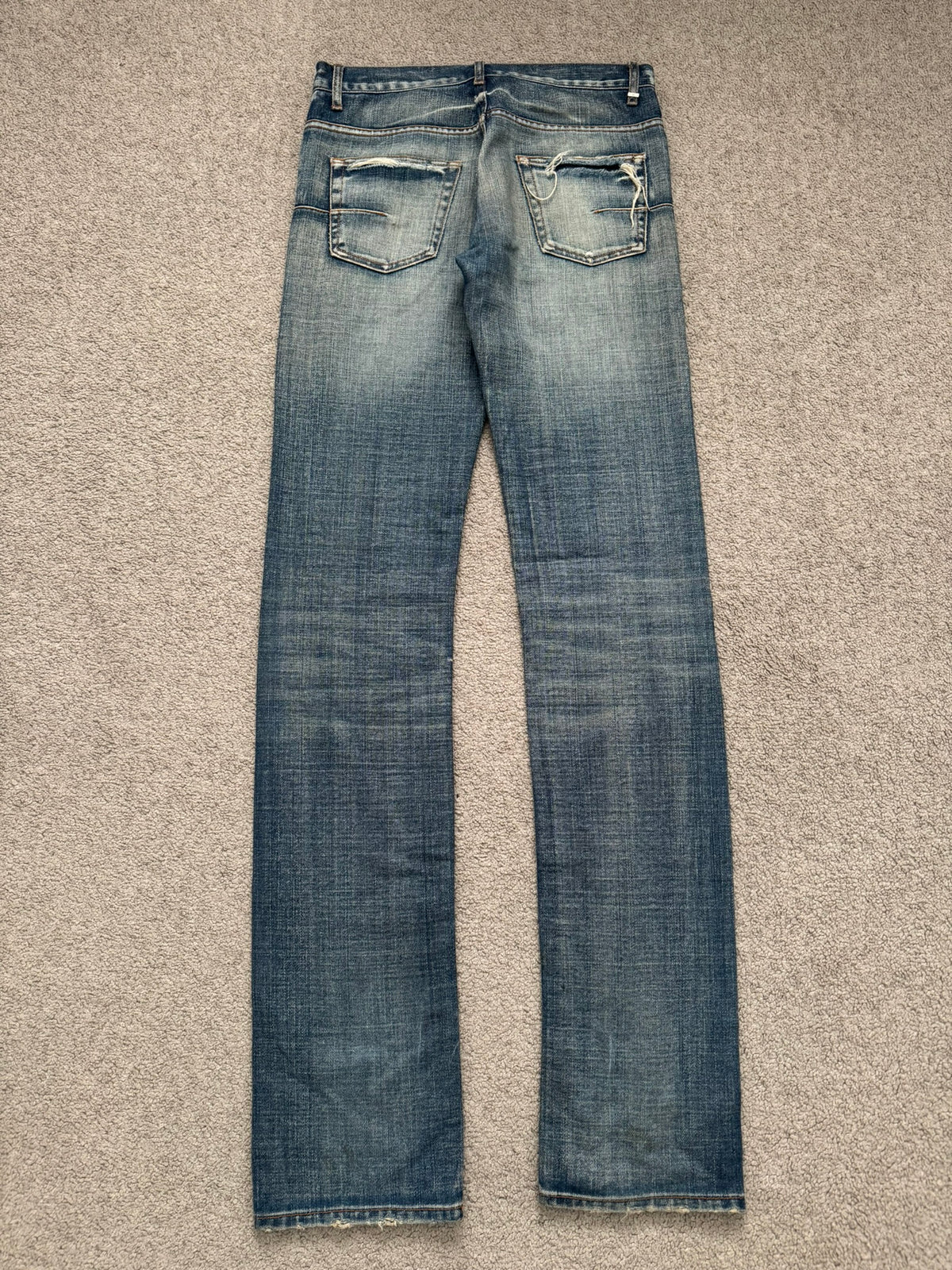 SS07 Dior Homme by Hedi Slimane "Sky Wash" Distress Denim Jeans