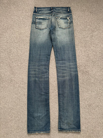 SS07 Dior Homme by Hedi Slimane "Sky Wash" Distress Denim Jeans