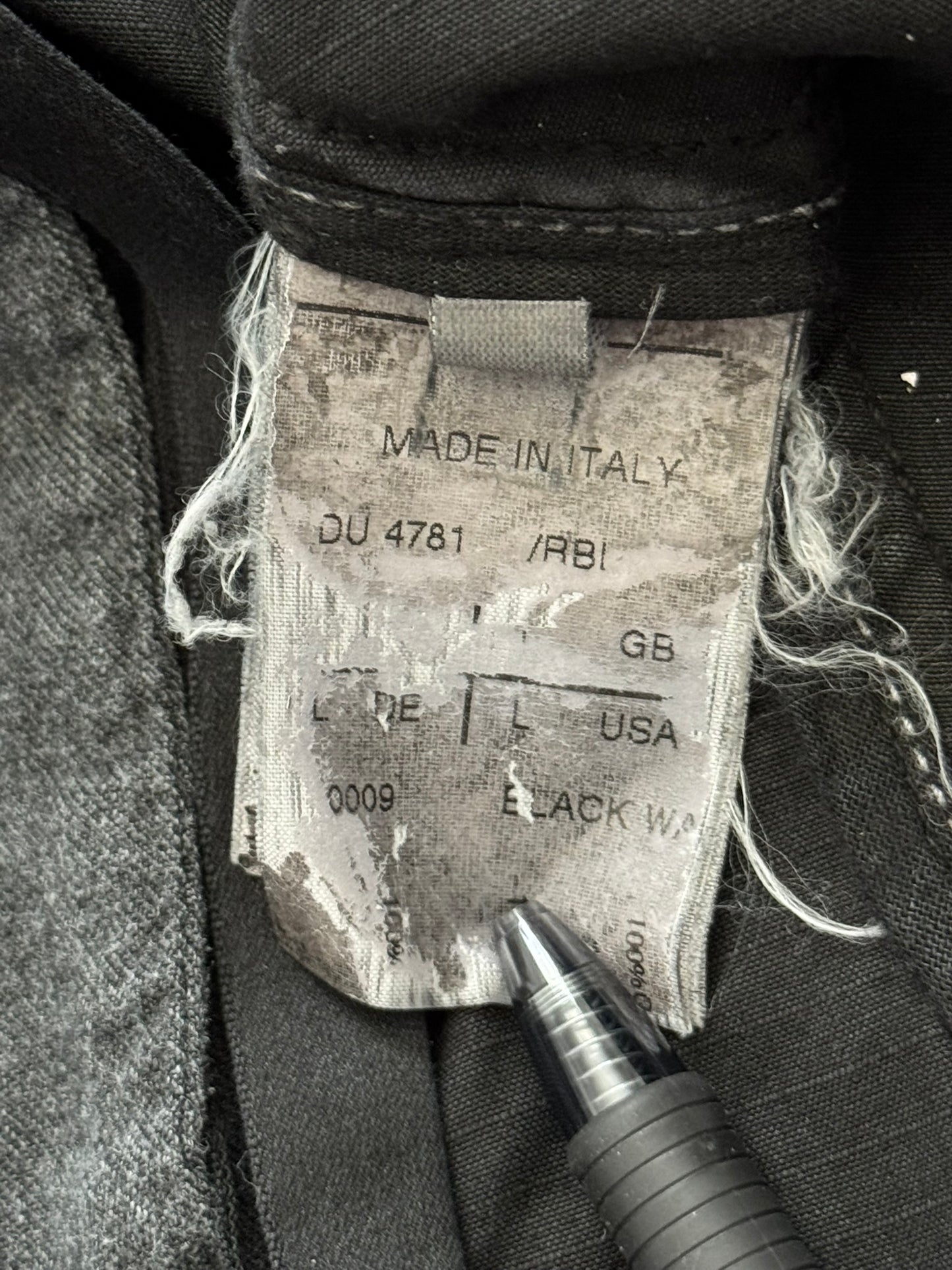 SS10 Rick Owens DRKSHDW Black Waxed Ripstop Slave Jacket