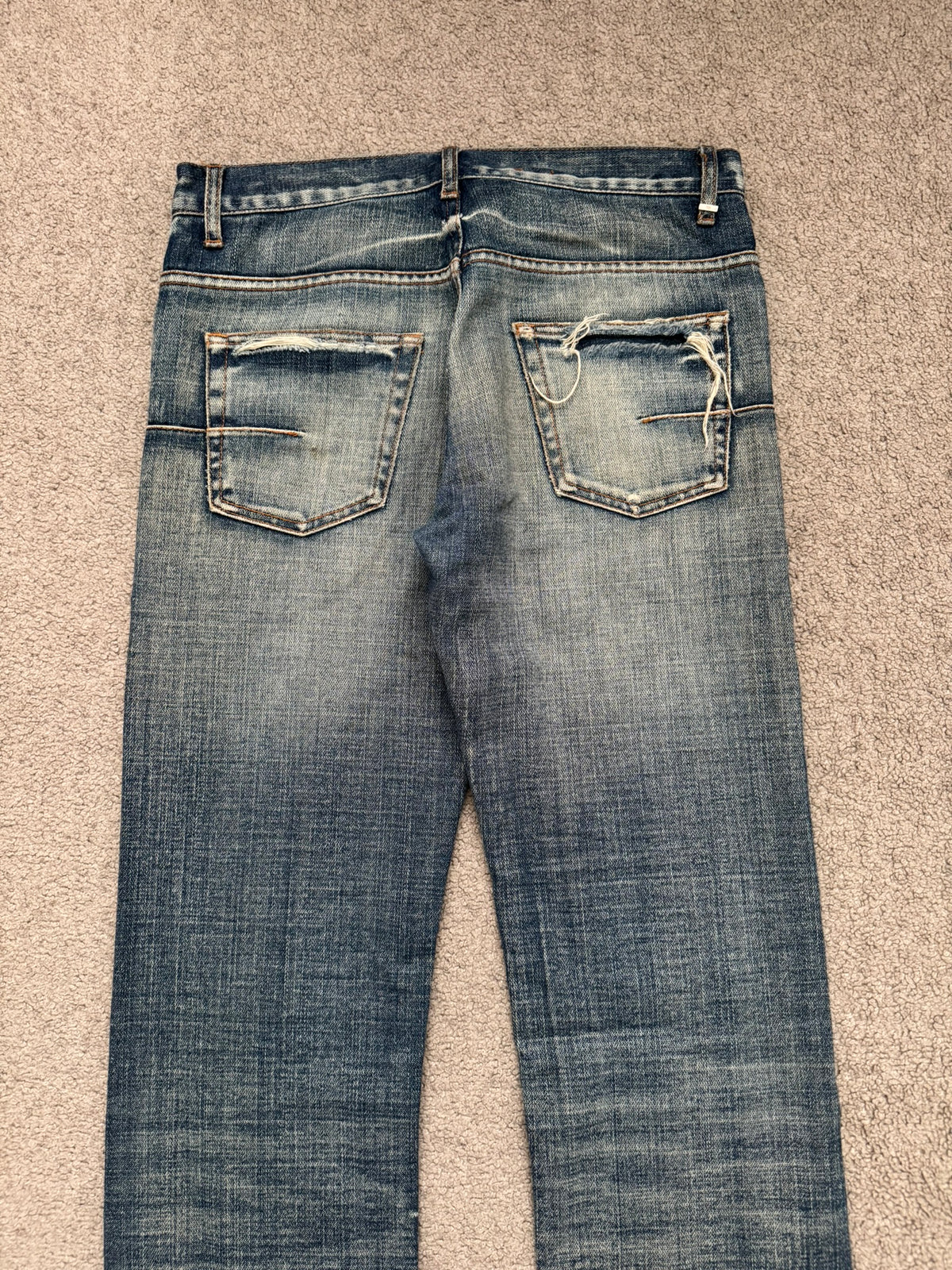 SS07 Dior Homme by Hedi Slimane "Sky Wash" Distress Denim Jeans
