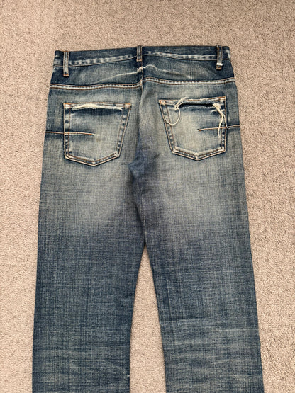 SS07 Dior Homme by Hedi Slimane "Sky Wash" Distress Denim Jeans