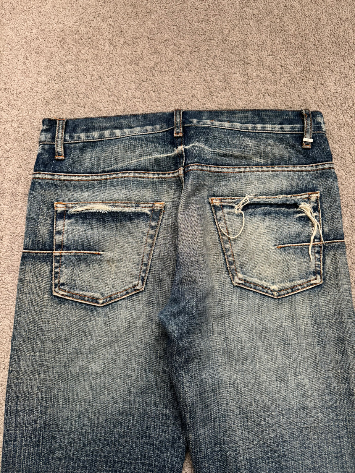 SS07 Dior Homme by Hedi Slimane "Sky Wash" Distress Denim Jeans