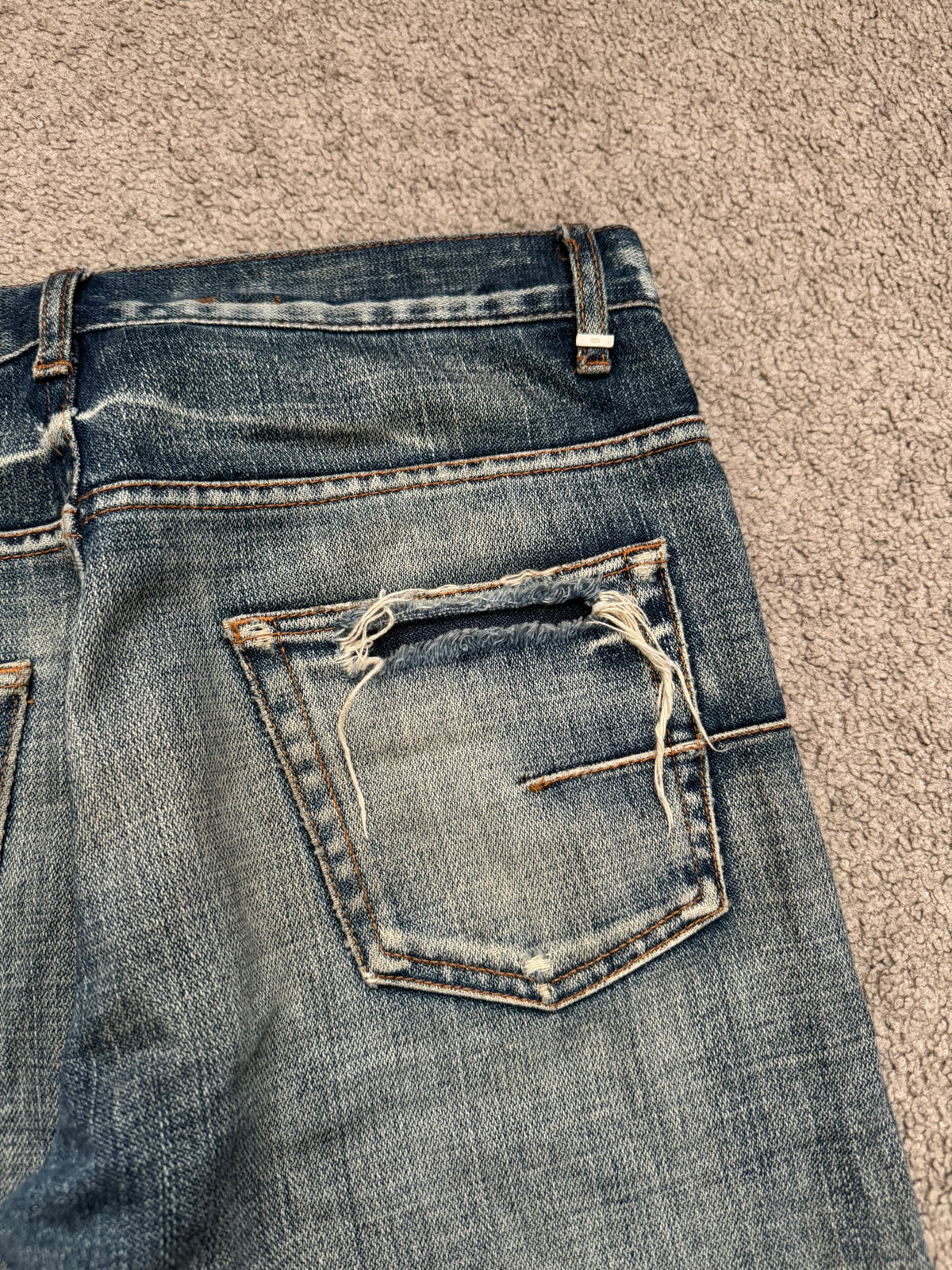 SS07 Dior Homme by Hedi Slimane "Sky Wash" Distress Denim Jeans