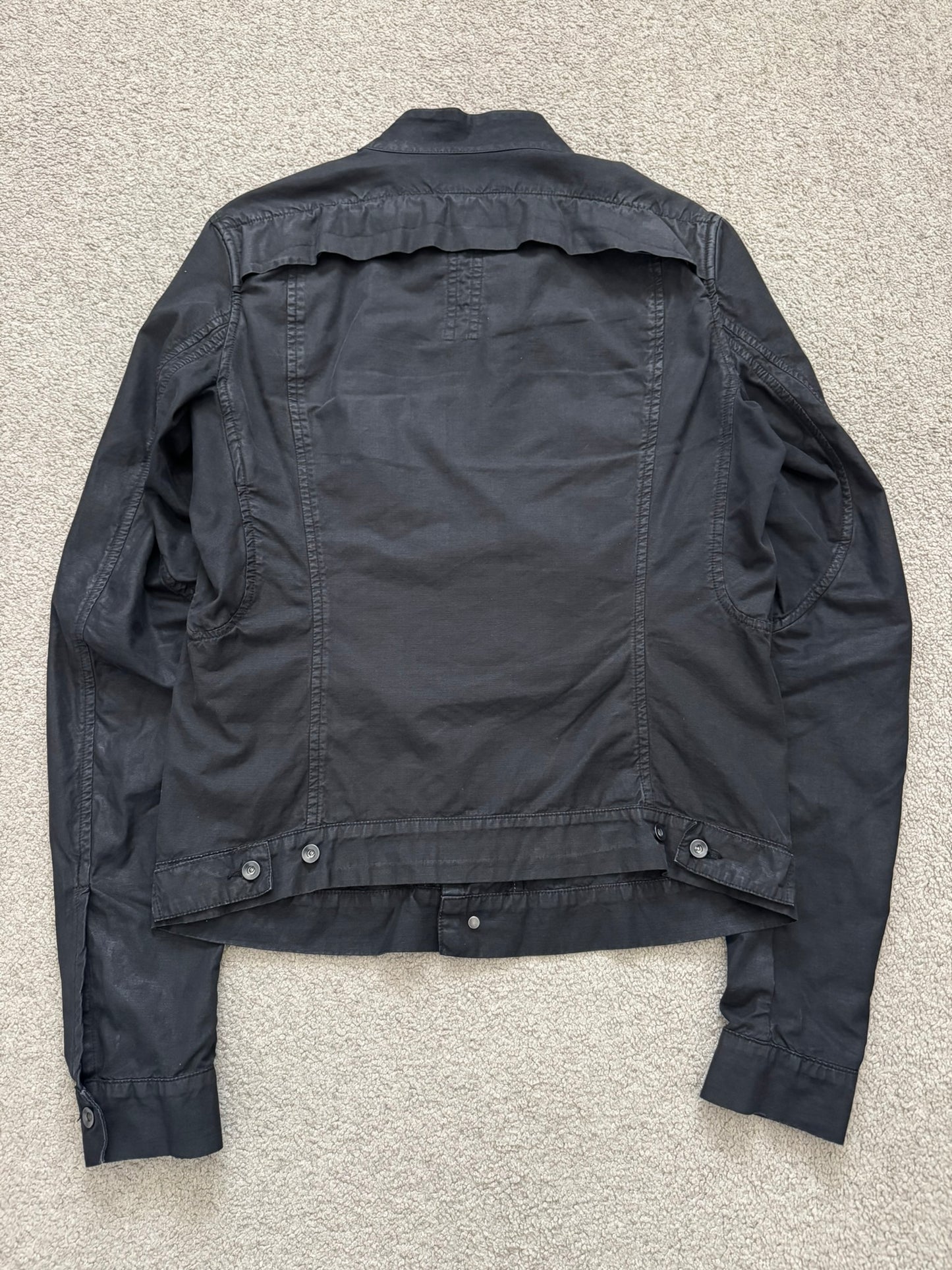 SS10 Rick Owens DRKSHDW Black Waxed Ripstop Slave Jacket