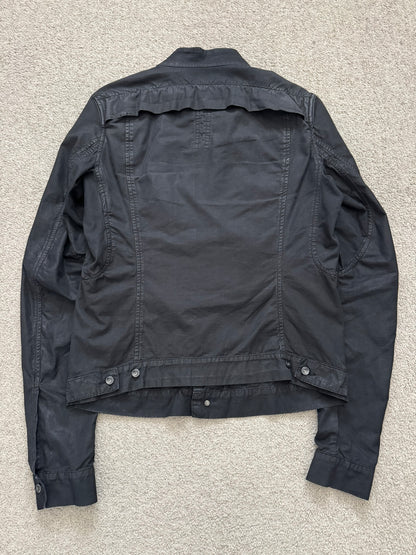 SS10 Rick Owens DRKSHDW Black Waxed Ripstop Slave Jacket