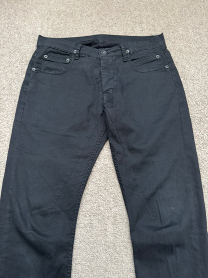 SS16 Rick Owens DRKSHDW Ribbed Cotton Detroit Cut Jeans