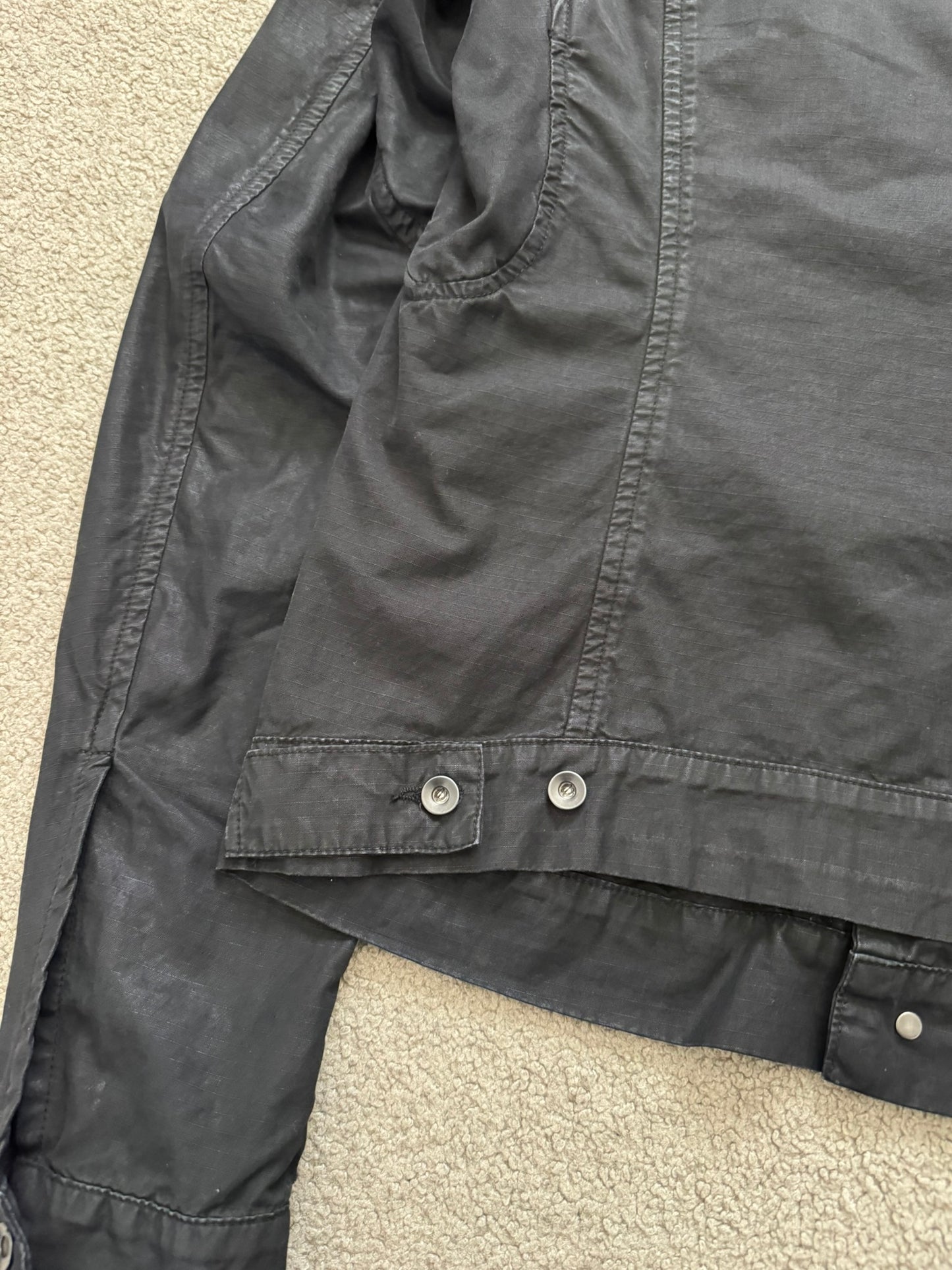 SS10 Rick Owens DRKSHDW Black Waxed Ripstop Slave Jacket