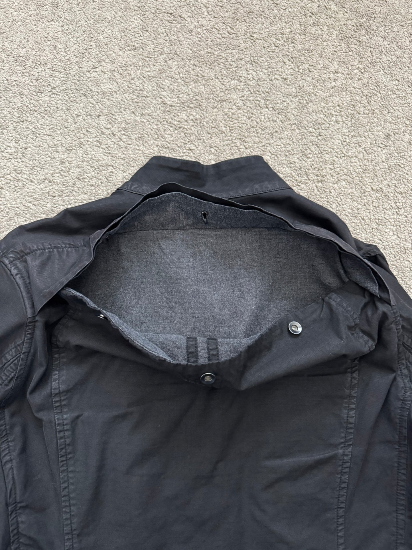 SS10 Rick Owens DRKSHDW Black Waxed Ripstop Slave Jacket