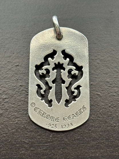 Chrome Hearts Vine Dagger Cut Out Dog Tag Pendant