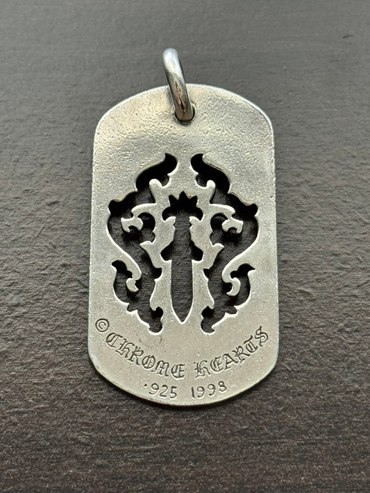 Chrome Hearts Vine Dagger Cut Out Dog Tag Pendant