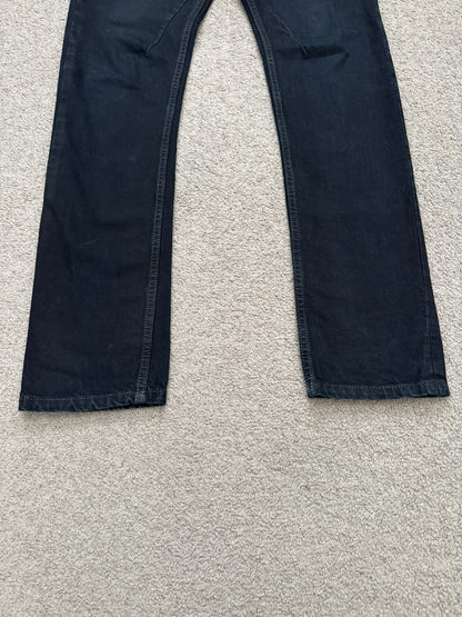 FW16 Rick Owens DRKSHDW Black Waxed Torrence Cut Denim Jeans