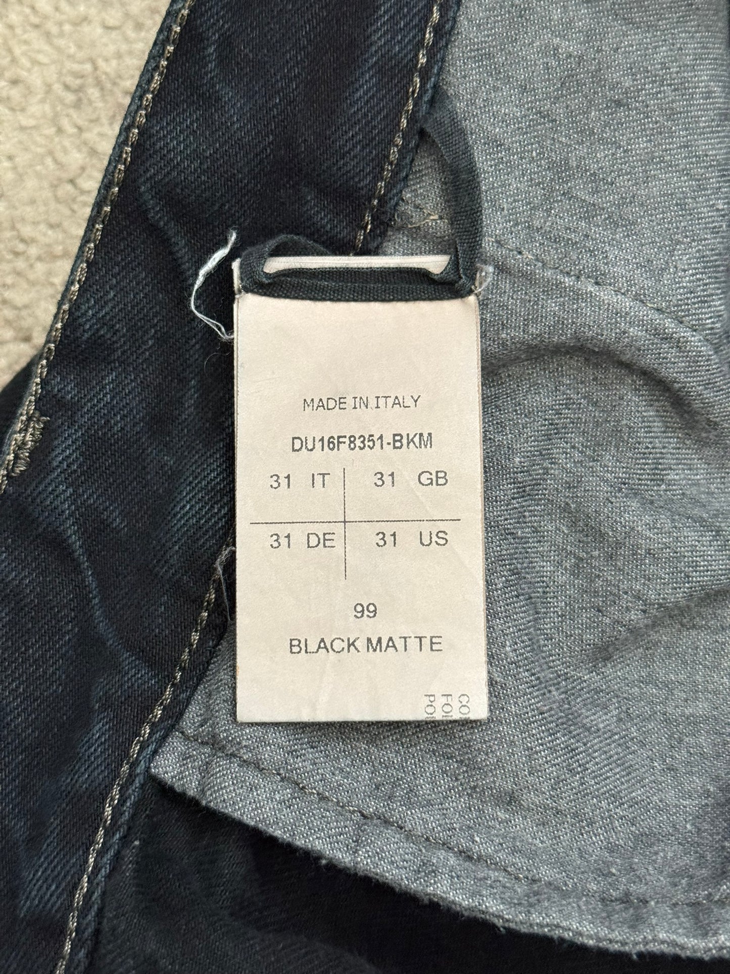 FW16 Rick Owens DRKSHDW Black Waxed Torrence Cut Denim Jeans