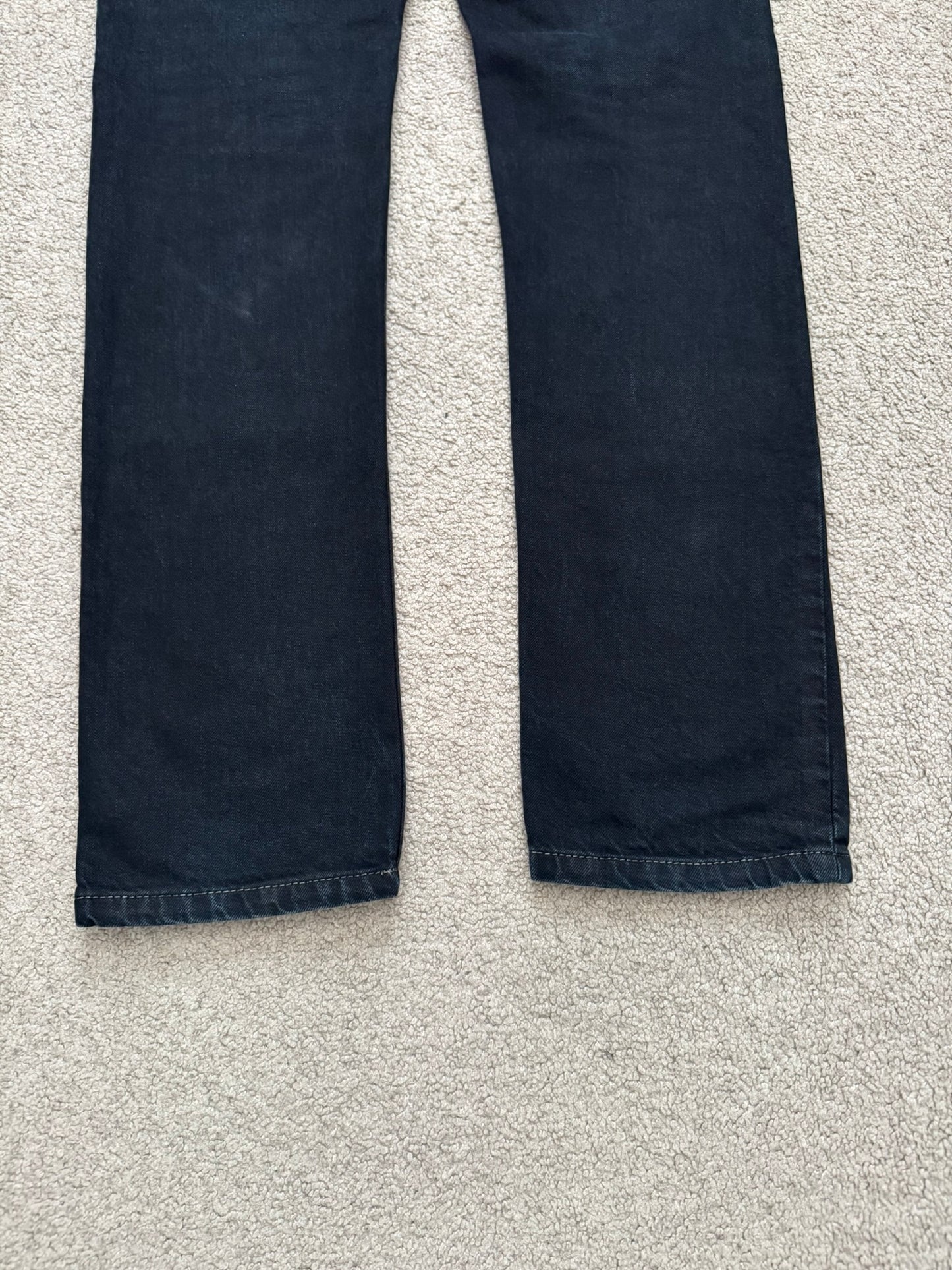 FW16 Rick Owens DRKSHDW Black Waxed Torrence Cut Denim Jeans
