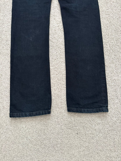 FW16 Rick Owens DRKSHDW Black Waxed Torrence Cut Denim Jeans