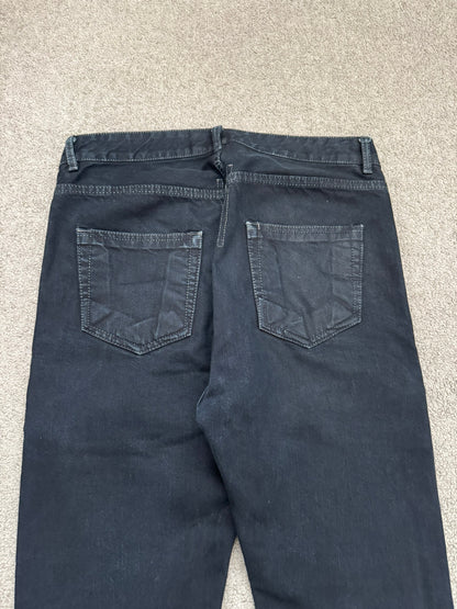 FW16 Rick Owens DRKSHDW Black Waxed Torrence Cut Denim Jeans