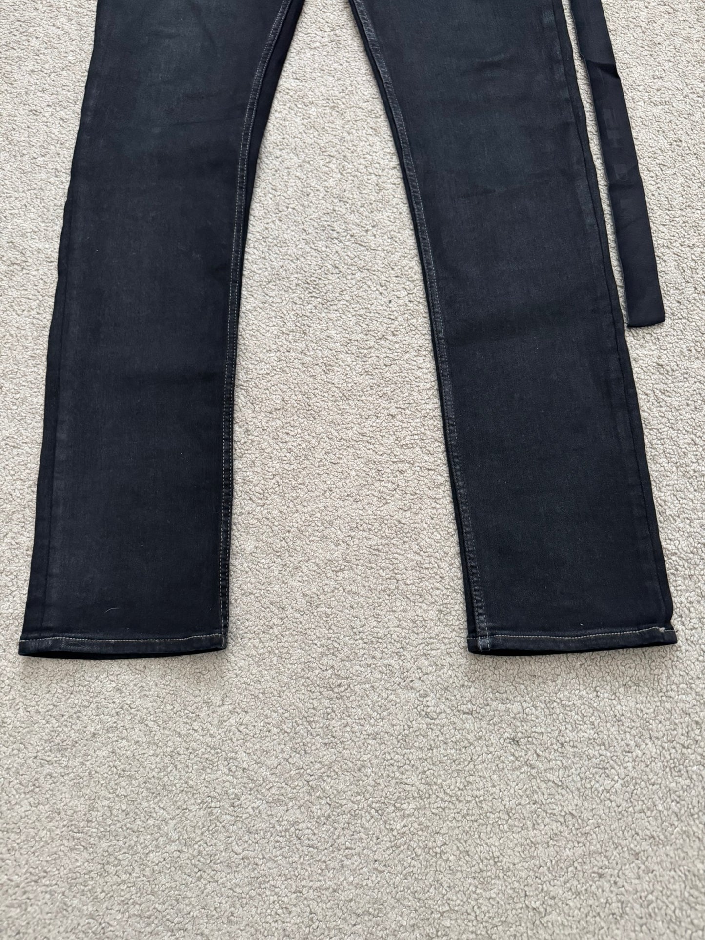 FW21 Rick Owens DRKSHDW Black Waxed Tyrone Cut Denim Jeans
