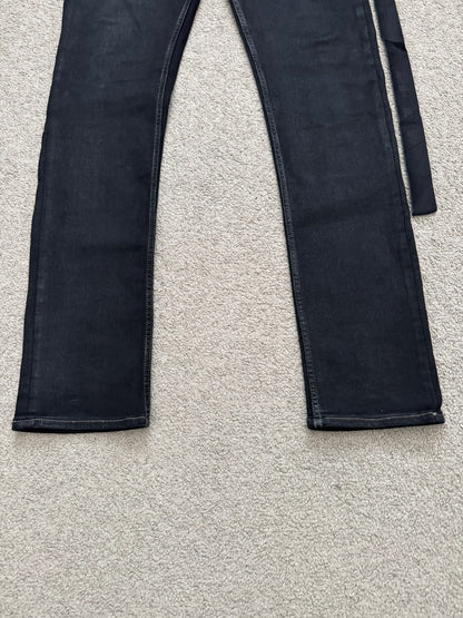 FW21 Rick Owens DRKSHDW Black Waxed Tyrone Cut Denim Jeans
