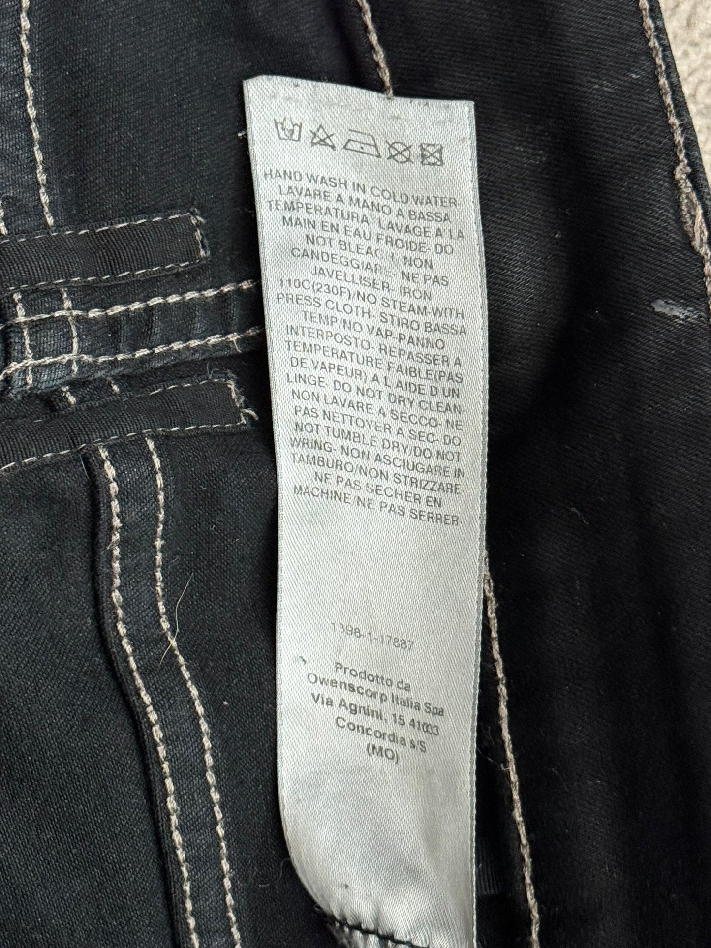 FW21 Rick Owens DRKSHDW Black Waxed Tyrone Cut Denim Jeans