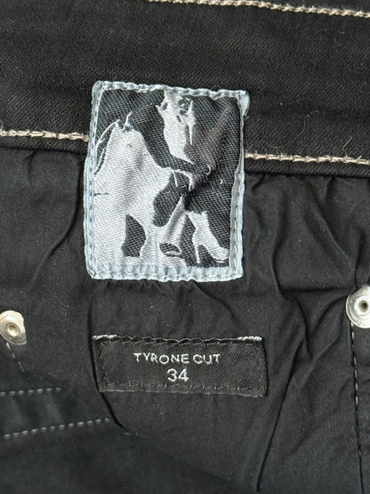 FW21 Rick Owens DRKSHDW Black Waxed Tyrone Cut Denim Jeans