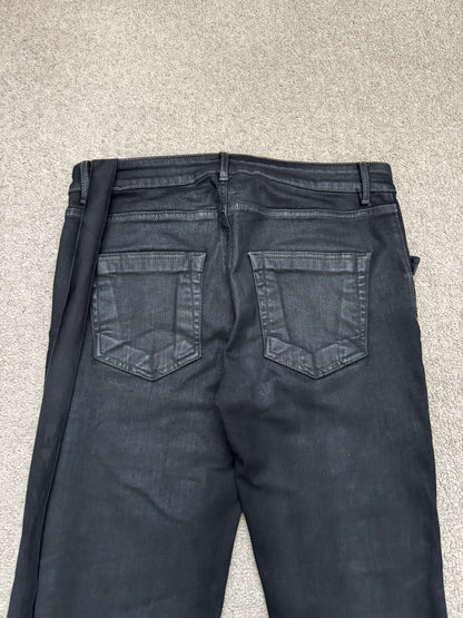 FW21 Rick Owens DRKSHDW Black Waxed Tyrone Cut Denim Jeans