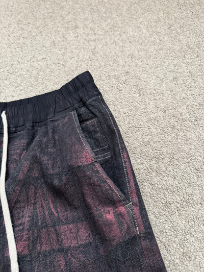FW20 Rick Owens DRKSHDW Bruise Foil Cropped Denim Pants
