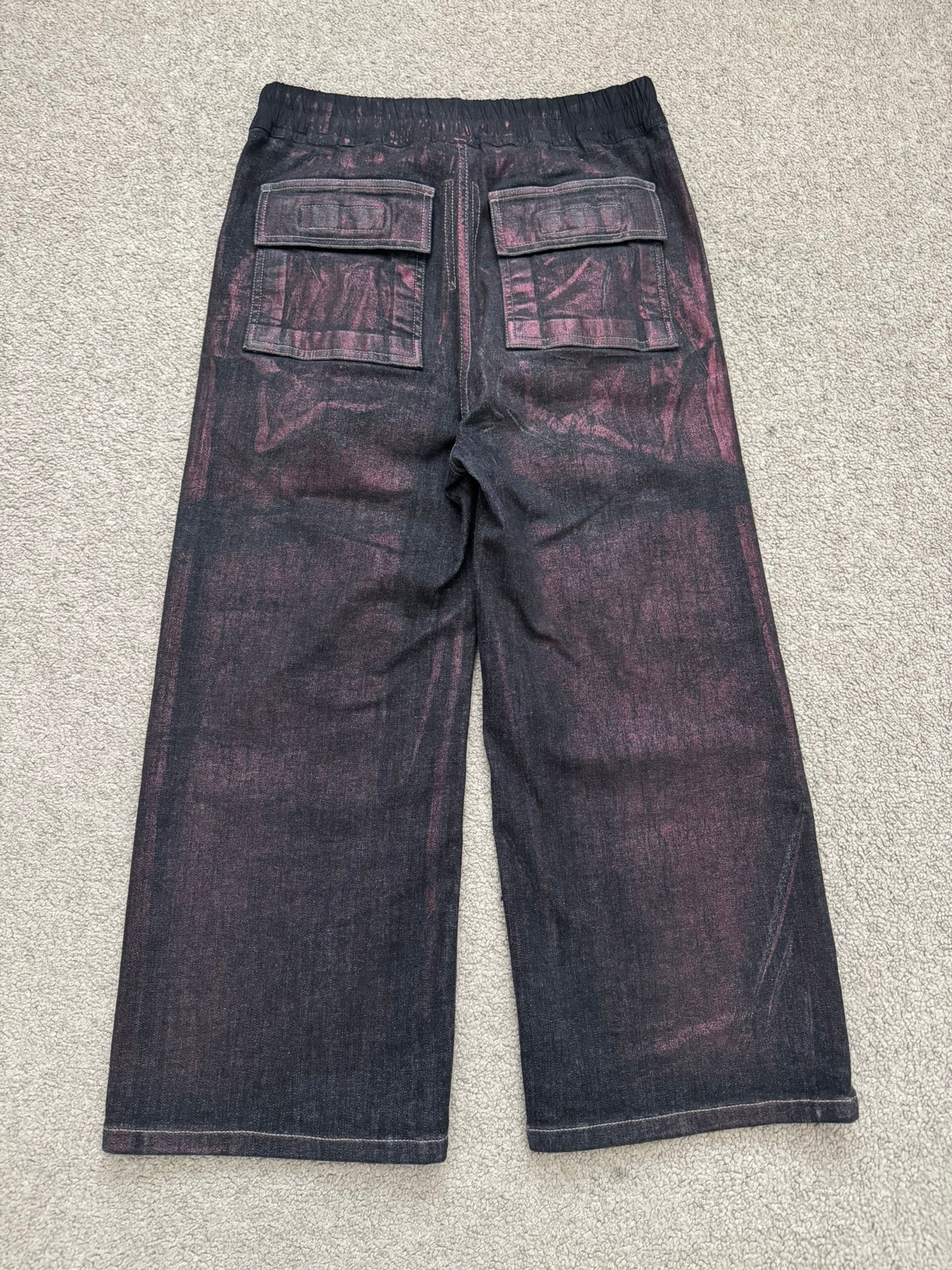 FW20 Rick Owens DRKSHDW Bruise Foil Cropped Denim Pants