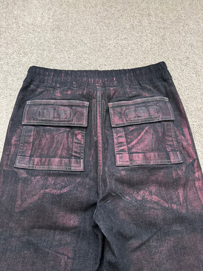 FW20 Rick Owens DRKSHDW Bruise Foil Cropped Denim Pants