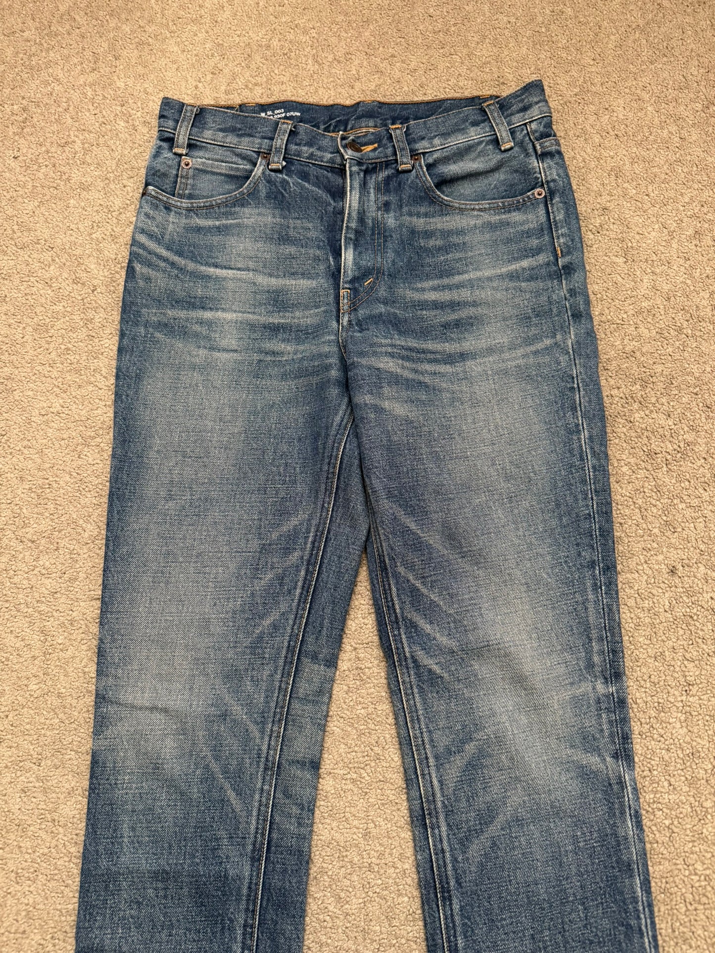 Celine by Hedi Slimane Blue Union Wash Slim Denim Jeans