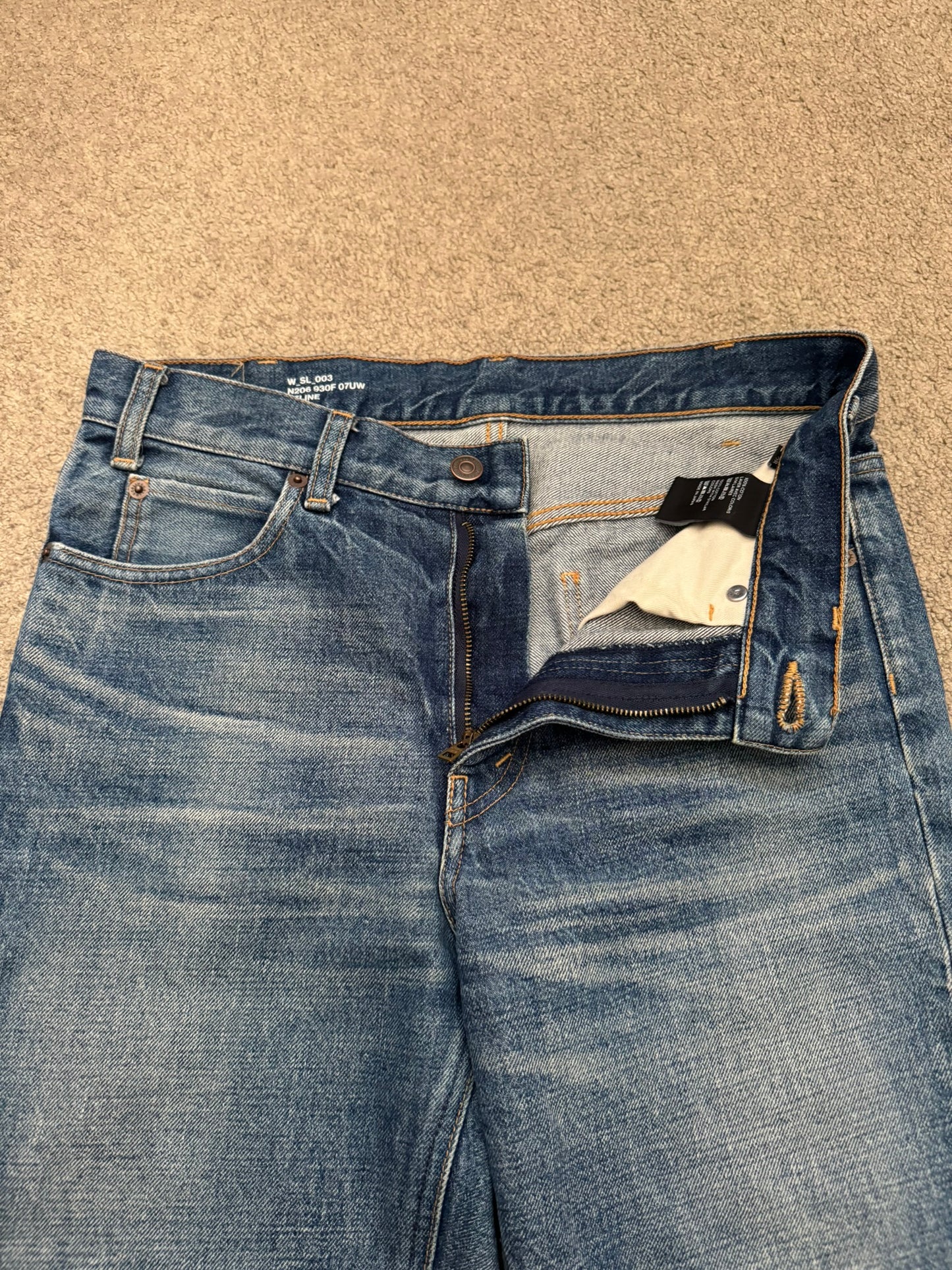 Celine by Hedi Slimane Blue Union Wash Slim Denim Jeans