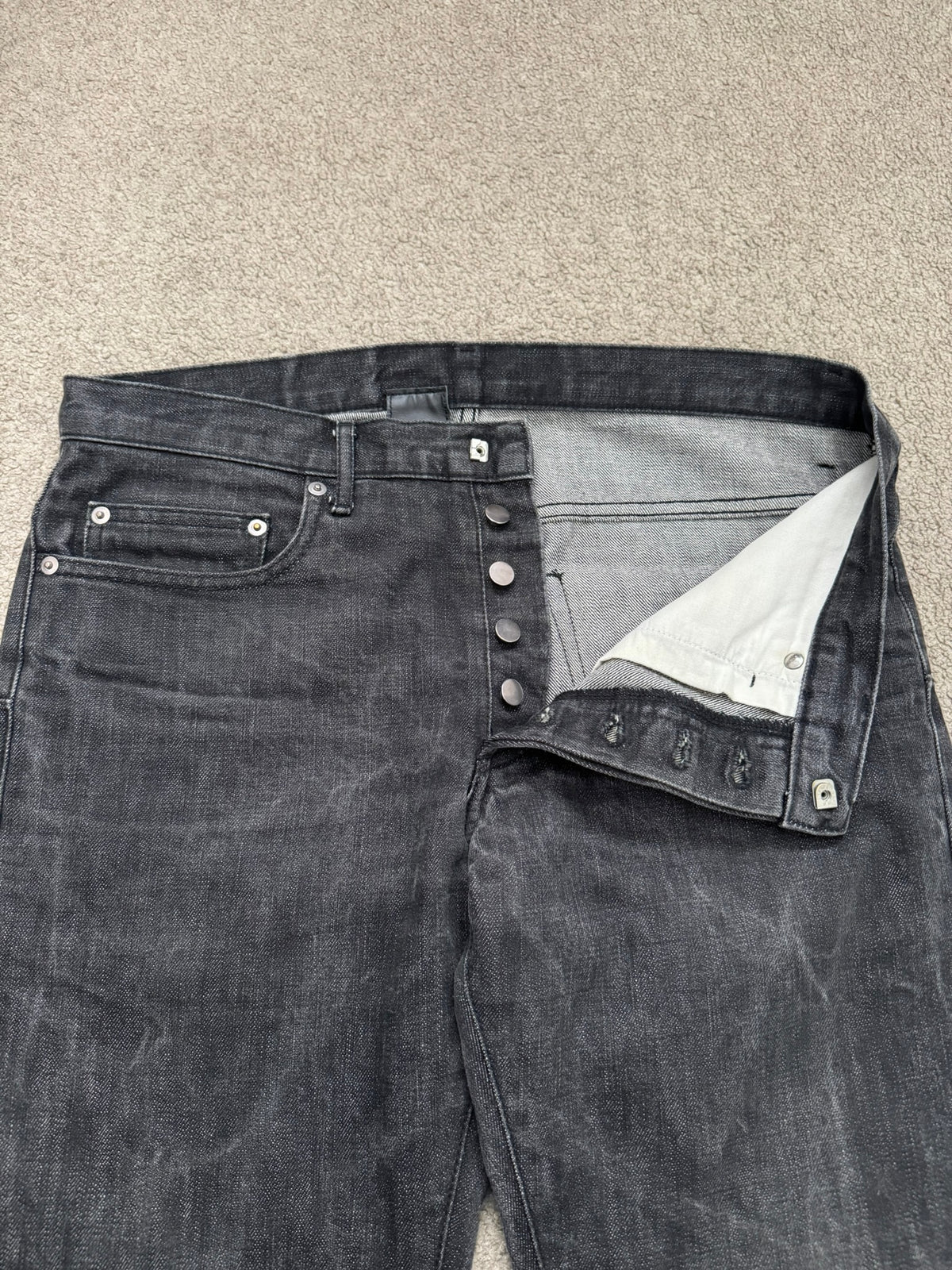 SS04 Dior Homme by Hedi Slimane "Strip" MIJ Washed Denim Jeans