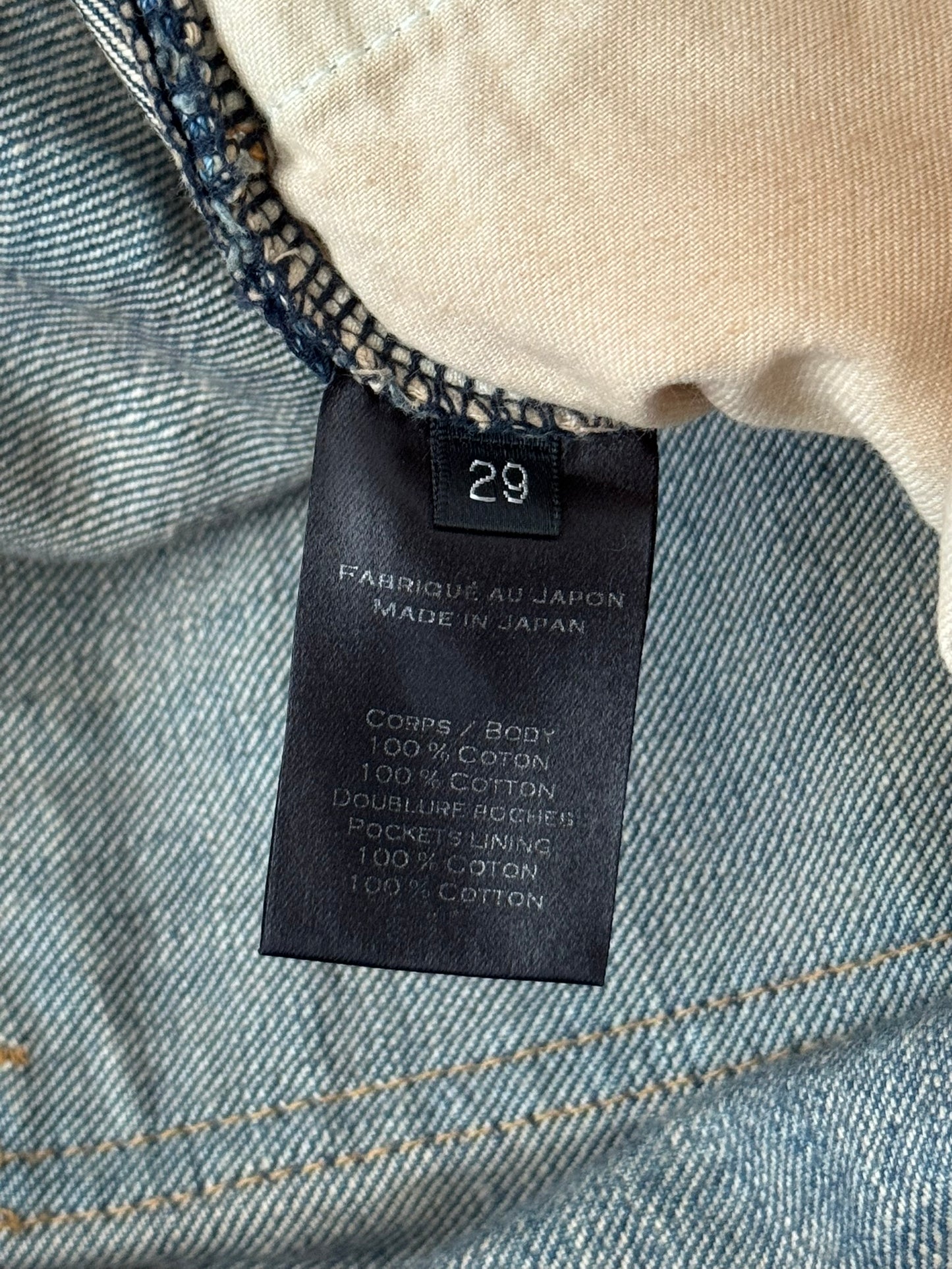 Balmain by Olivier Rousteing Blue Washed Zip Biker Denim Jeans