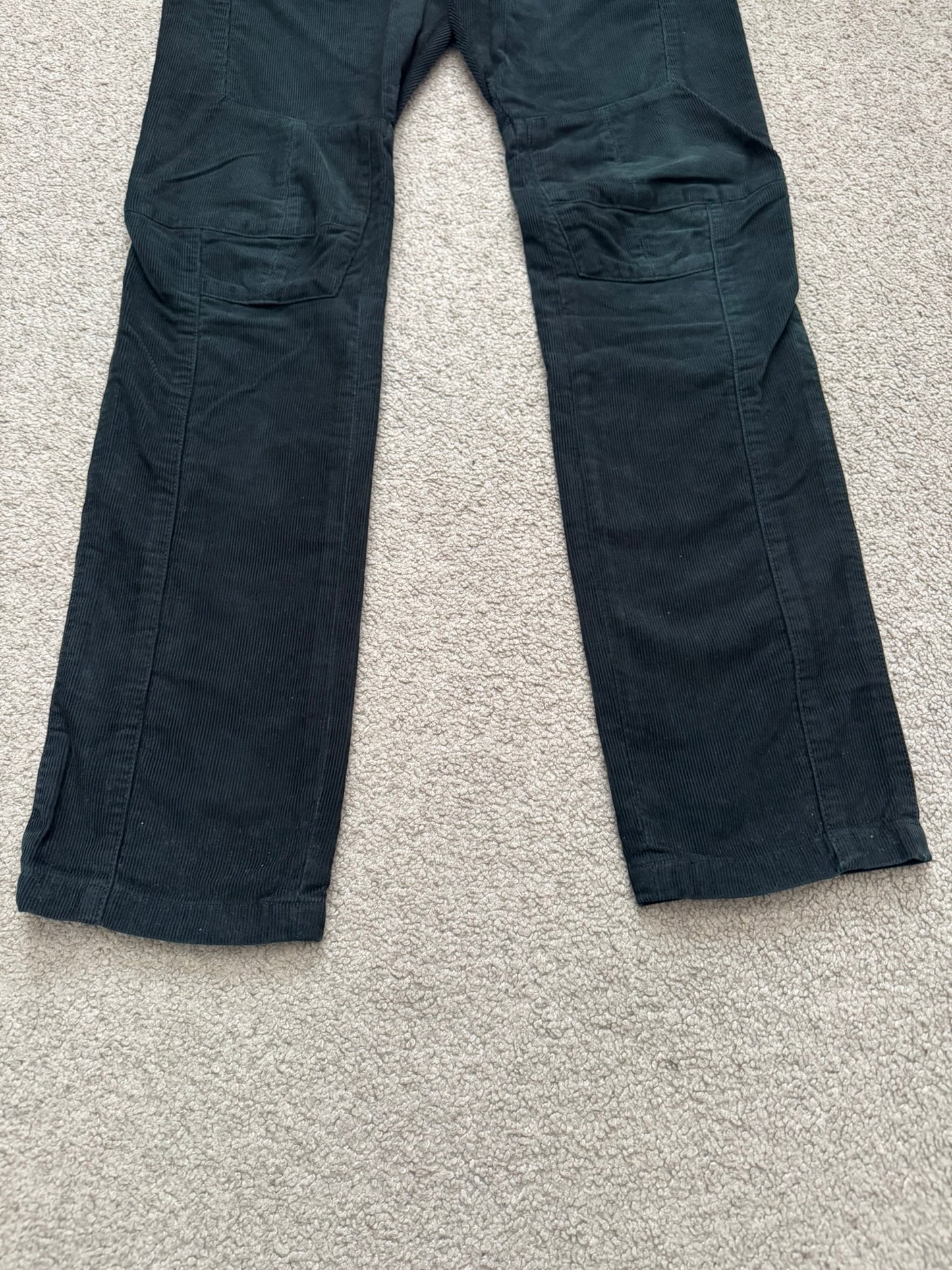 SS12 Balmain by Olivier Rousteing Green Corduroy Zip Biker Pants