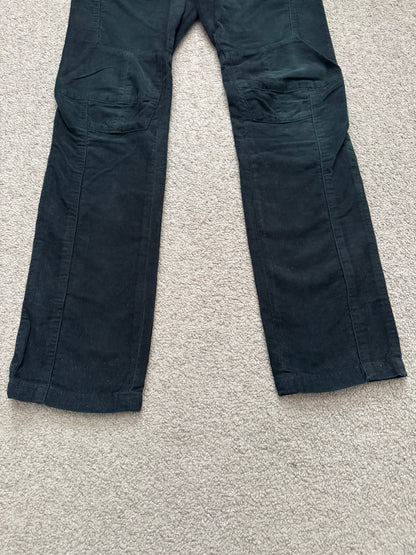 SS12 Balmain by Olivier Rousteing Green Corduroy Zip Biker Pants
