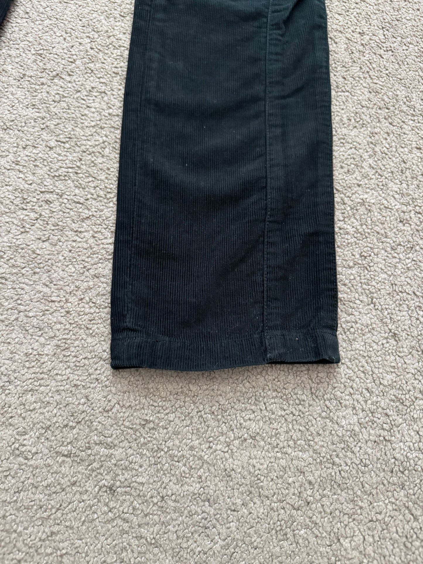 SS12 Balmain by Olivier Rousteing Green Corduroy Zip Biker Pants