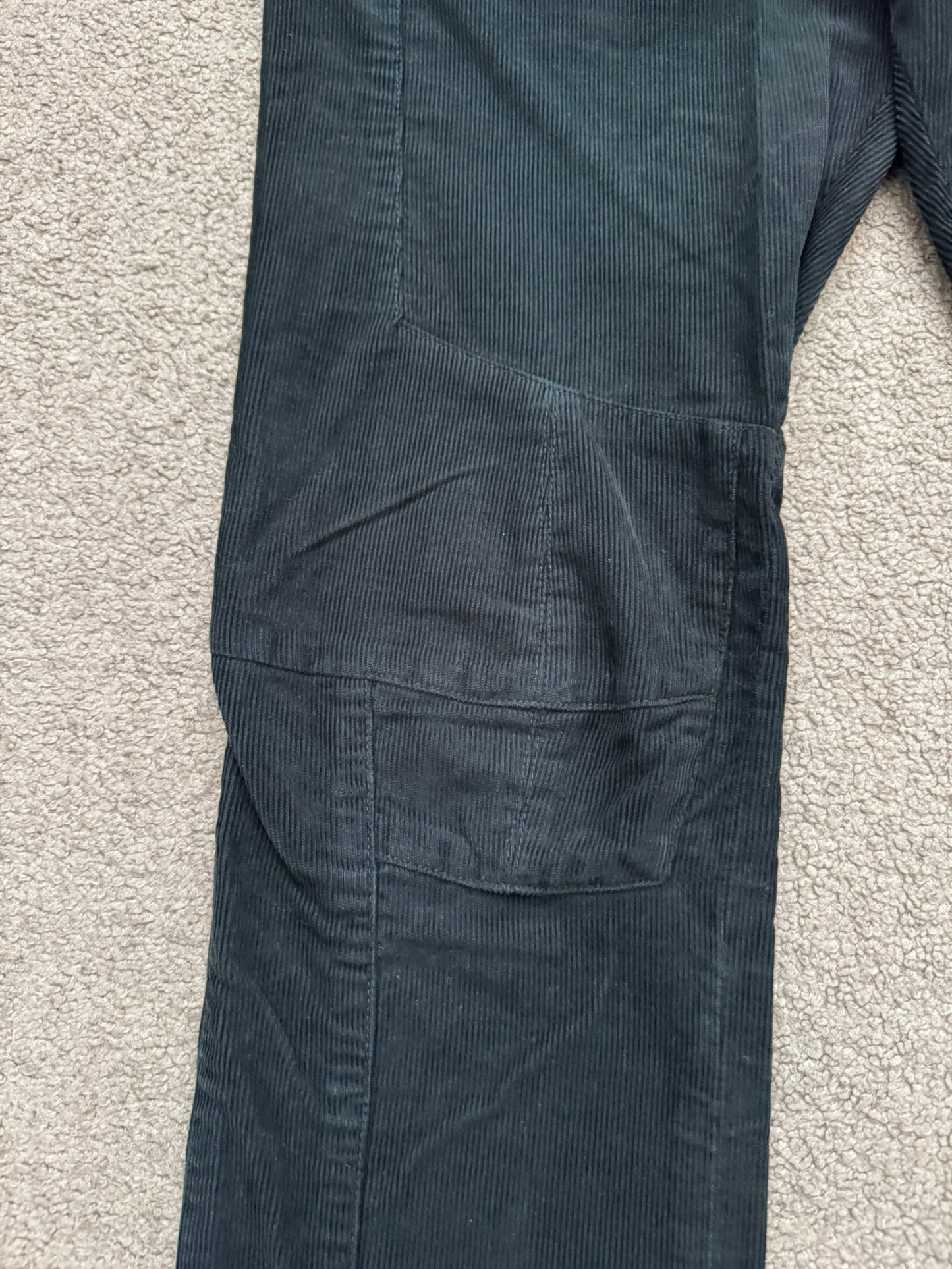 SS12 Balmain by Olivier Rousteing Green Corduroy Zip Biker Pants