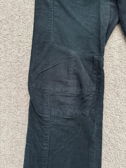 SS12 Balmain by Olivier Rousteing Green Corduroy Zip Biker Pants
