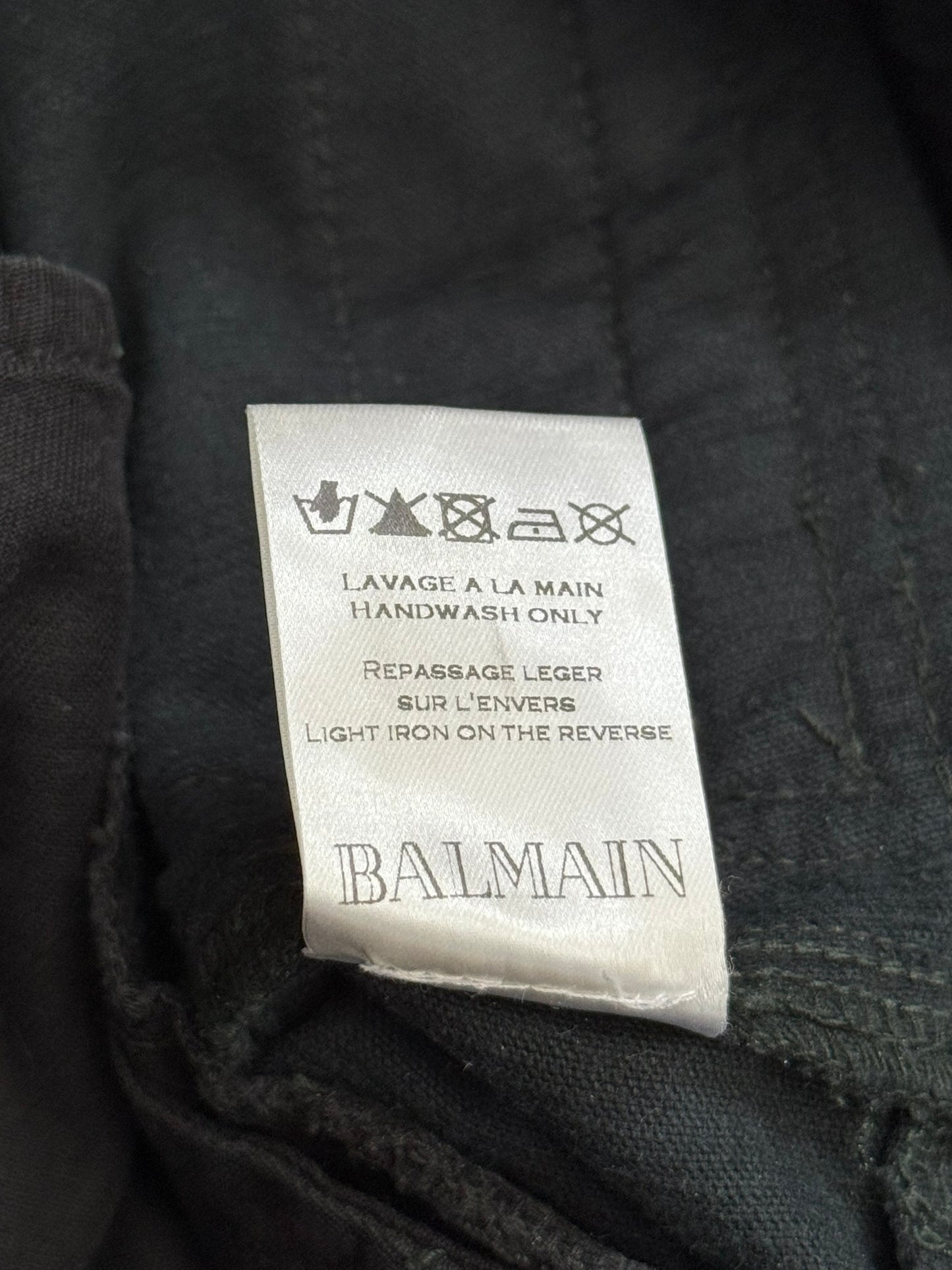 SS12 Balmain by Olivier Rousteing Green Corduroy Zip Biker Pants