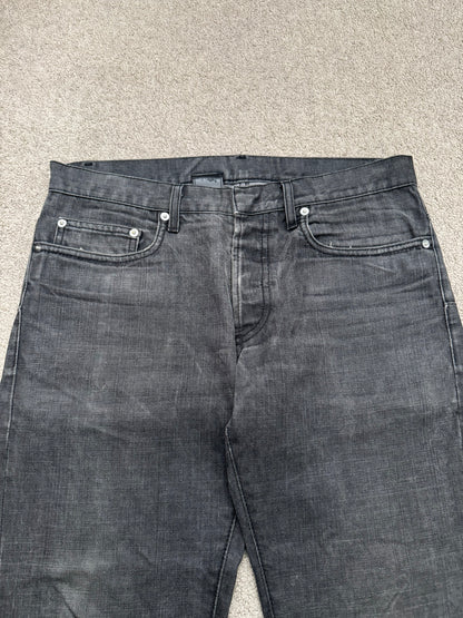 AW07 Dior Homme by Hedi Slimane Black Washed Denim Jeans