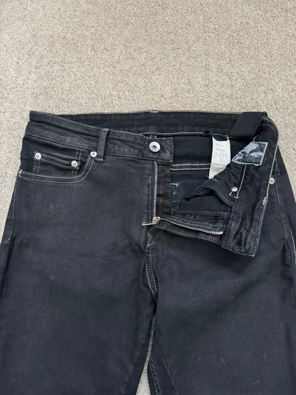 FW21 Rick Owens DRKSHDW Black Waxed Detroit Cut Denim Jeans