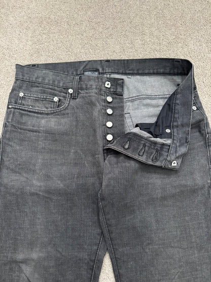 AW07 Dior Homme by Hedi Slimane Black Washed Denim Jeans